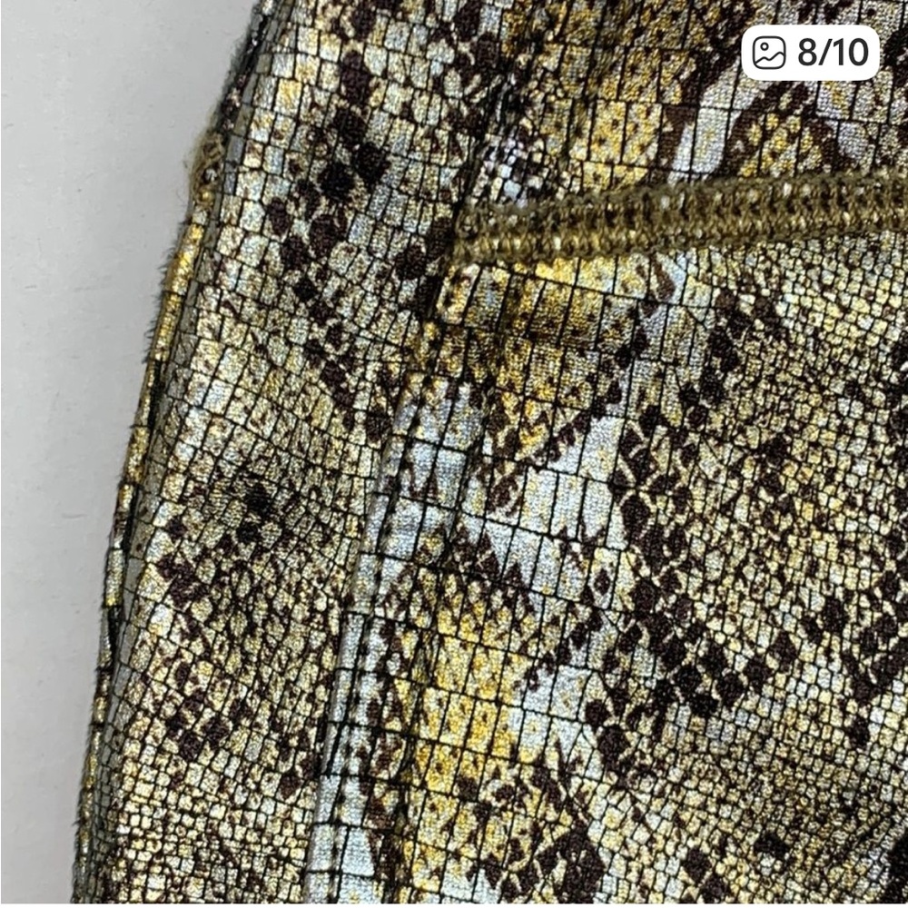 Free People Metallic Snake Print Pants size XS - Picture 7 of 14